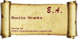 Bosits Aranka névjegykártya