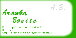 aranka bosits business card